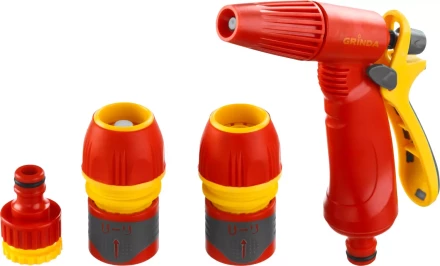 Набор GRINDA &quot;PREMIUM&quot; поливочный: Распылитель пистолетный с регулируемым соплом, 2 универсальных соединителя, адаптер внешний 1/2&quot;-3/4&quot; 8-427385_z02 купить в Нягани