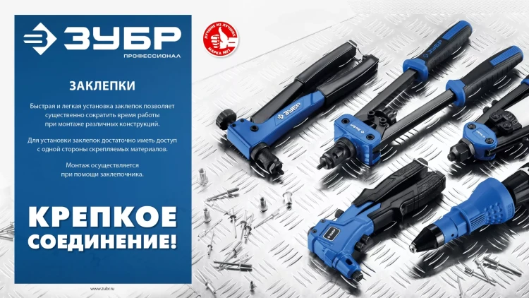 ЗУБР 3.2 x 8 мм, 50 шт, стальные заклепки, Профессионал (313126-32-08) купить в Нягани