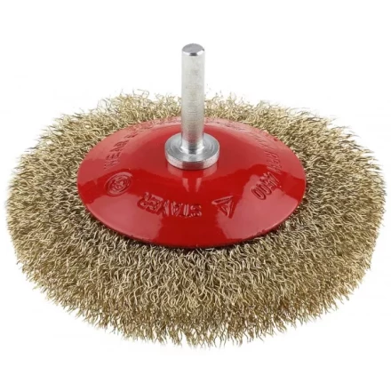 ЗУБР &quot;ПРОФЕССИОНАЛ&quot;. Щетка коническая для дрели, витая латунированная стальная проволока 0,3мм, 100мм 35233-100_z02 купить в Нягани