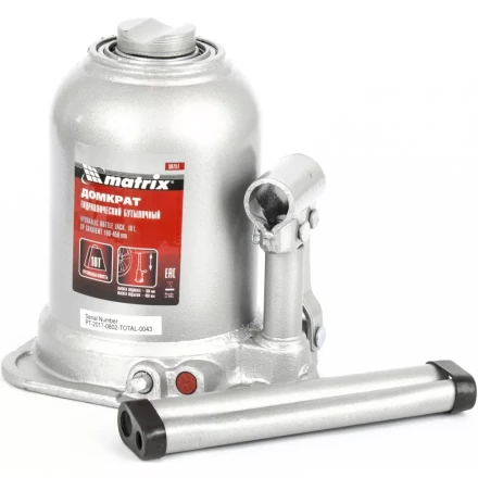 Домкрат бутылочный телескопический MATRIX 10 т подъем 180-450 мм 50751 купить в Нягани