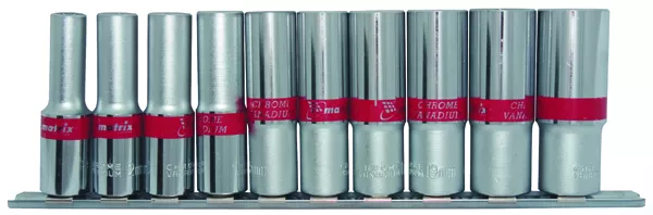 Набор удлиненных торцевых головок 1/4", 6-ти гр., CrV, 10шт., 4-13мм Matrix 13592 купить в Нягани