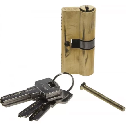 Механизм ЗУБР &quot;ЭКСПЕРТ&quot;цилиндровый, повышенной защищенности, тип &quot;ключ-ключ&quot;, цвет латунь, 6-PIN, 70мм 52105-70-1 купить в Нягани