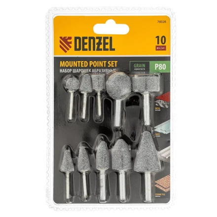 Набор шарошек для дрели (ПШМ), 10 шт Denzel 76028 купить в Нягани