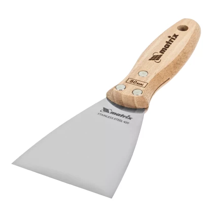 Шпательная лопатка из нержавеющей стали, 80 мм, буковая рукоятка, EFP Matrix 85615 купить в Нягани