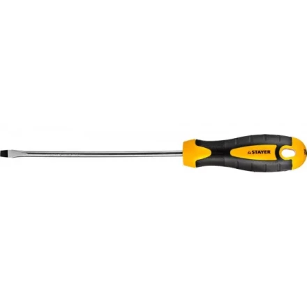 Отвертка STAYER &quot;MASTER&quot; &quot;ТECHNO&quot;, двухкомпонентная рукоятка, магнитный наконечник, Cr-V, SL5,0x150мм 2507-05-15_z02 купить в Нягани