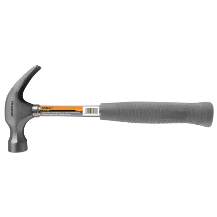 Молоток-гвоздодер с металлической обрезиненной рукояткой  0,45 кг  Кратон 2 15 01 009 купить в Нягани