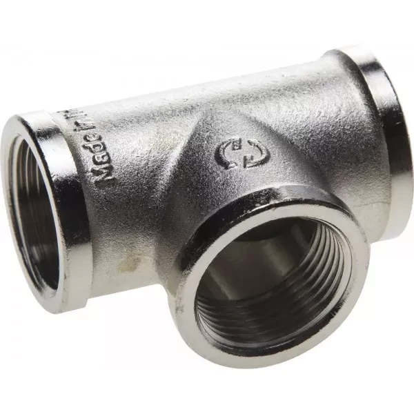 Тройник GENERAL FITTINGS никелированная латунь, г/г/г, 1/2" 51052-1/2 купить в Нягани