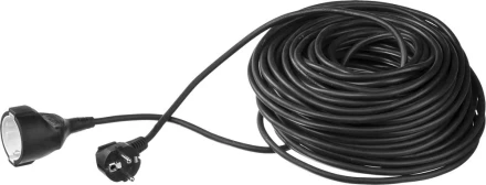 Удлинитель ЗУБР электрический, ПВС 3х1кв мм, черный, 1 гнездо, макс мощн 2200Вт, 30м 55013-30 купить в Нягани