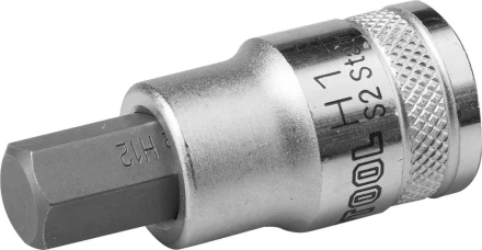 Торцовая бита-головка KRAFTOOL &quot;INDUSTRIE QUALITAT&quot;, материал S2, HEX, сатинированная, 1/2&quot;, H12 27908-12_z01 купить в Нягани