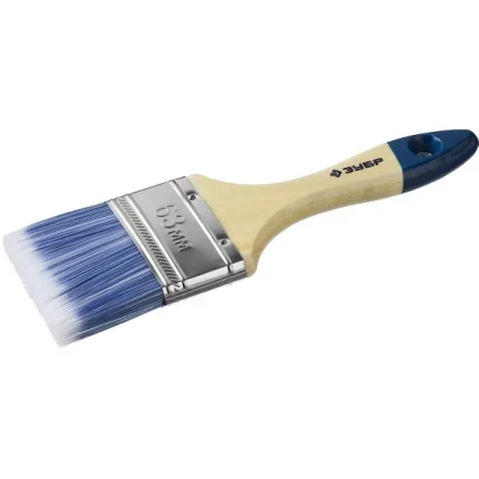Кисть плоская  ЗУБР &quot;АКВА-МАСТЕР&quot;, искусственная щетина, деревянная ручка, 63мм 4-01007-063 купить в Нягани