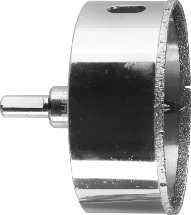 Коронка ЗУБР алмазная в сборе по кафелю, керамике с центрирующим сверлом и имбусовым ключом, зерно 60, 80мм 29850-80 купить в Нягани