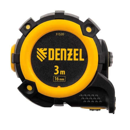 Рулетка Denzel 3м х 16мм, автоматич. фиксац., нейлон. покрытие, магнит. зацеп, двухстор. разметка, 31520 купить в Нягани