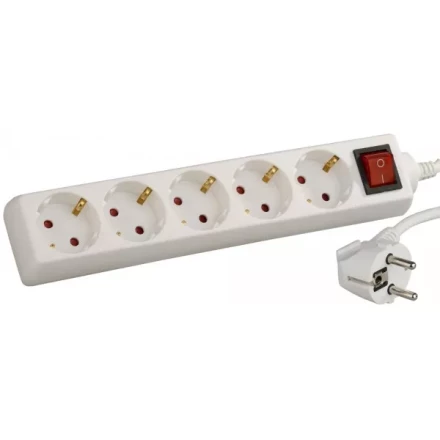 Удлинитель СВЕТОЗАР электрический с заземлением и выключателем, с защитными шторками, евро, 5 гнезд,3м SV-55055-3 купить в Нягани