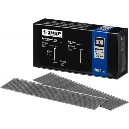 Гвозди тип 300, 30 мм, особотвердые, ЗУБР &quot;ПРОФЕССИОНАЛ&quot; 31830-30, 5000 шт 31830-30 купить в Нягани