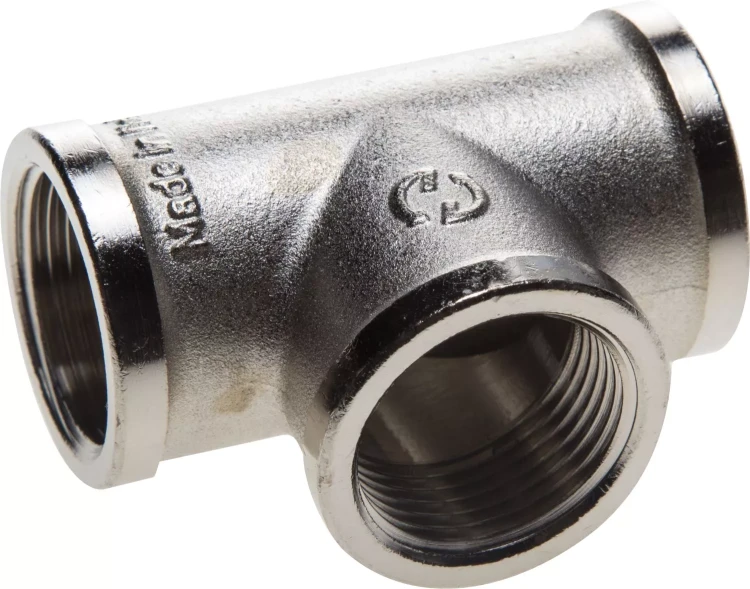 Тройник GENERAL FITTINGS никелированная латунь, г/г/г, 3/4" 51052-3/4 купить в Нягани
