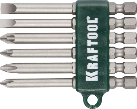 Набор KRAFTOOL Биты хвостовик E 1/4&quot;, Cr-V, 75мм, 6 предметов 26061-H6 купить в Нягани