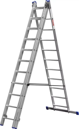 Лестница ЗУБР универсальная, трехсекционная со стабилизатором, 11 ступеней 38831-11 купить в Нягани