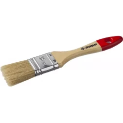 Кисть плоская  ЗУБР "УНИВЕРСАЛ-МАСТЕР", натуральная щетина, деревянная ручка, 38мм 4-01003-038