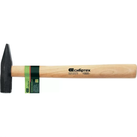 Молоток слесарный 400 г квадратный боек деревянная рукоятка СИБРТЕХ 10216 купить в Нягани