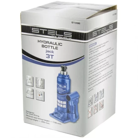 Домкрат гидравлический бутылочный 3 т h 178–343 мм STELS артикул 51096 купить в Нягани
