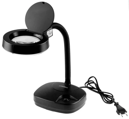 Лупа STAYER &quot;PROFESSIONAL&quot; с подсветкой на гибком штативе, 3-х/8-и кратная, питание от сети 220В 40531 купить в Нягани