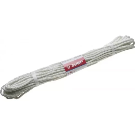 Фал ЗУБР капроновый, d=6,0 мм, 20 м, 650 кгс, 20,5 ктекс 50210-06 купить в Нягани