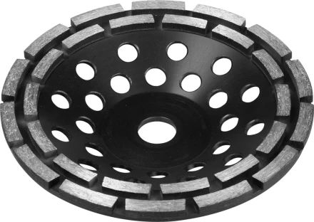 Чашка ЗУБР алмазная сегментная двухрядная, высота 22,2мм, 180мм 33372-180 купить в Нягани