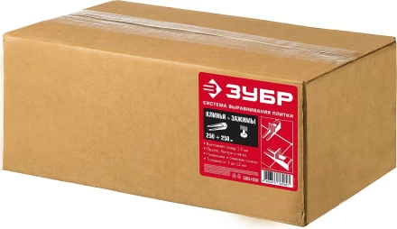 ЗУБР СВП, комплект: 1,7 мм, клин + зажим 250 + 250 шт, система выравнивания плитки (3385-H250) купить в Нягани