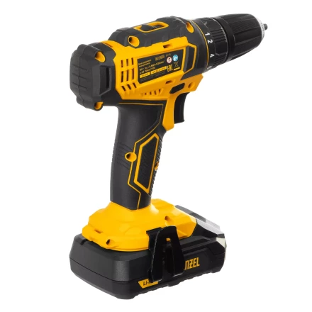 Дрель-шуруповерт аккумуляторная Denzel 26116, CDL-18-02BM, Li-Ion, 18 В, 2 аккумулятор купить в Нягани