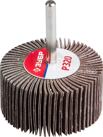 Круг шлифовальный ЗУБР &quot;МАСТЕР&quot; веерный лепестковый, на шпильке, тип КЛО, зерно-электрокорунд нормальный, P320, 30х60мм 36602-320 купить в Нягани