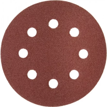 Круг шлифовальный ЗУБР &quot;МАСТЕР&quot; универсальный, из абразивной бумаги на велкро основе, 8 отверстий, Р120, 125мм, 5шт 35562-125-120 купить в Нягани