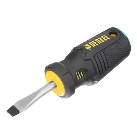 Отвертка SL6x38 мм, CrV, трехкомпонентная рукоятка Denzel 12201 купить в Нягани