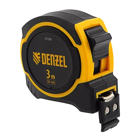 Рулетка Denzel 3м х 16мм, двухкомп. корпус, магнитный обрезиненный зацеп, 31530 купить в Нягани