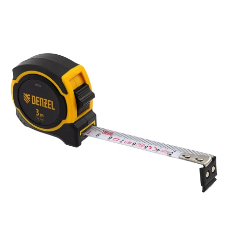 Рулетка Denzel 3м х 16мм, двухкомп. корпус, магнитный обрезиненный зацеп, 31530 купить в Нягани