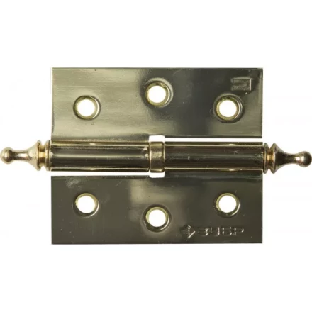 Петля дверная разъемная ЗУБР &quot;ЭКСПЕРТ&quot;, 1 подшипник, цвет латунь (PB), правая, с крепежом, 75х63х2,5мм, 2 шт 37605-075-1R купить в Нягани