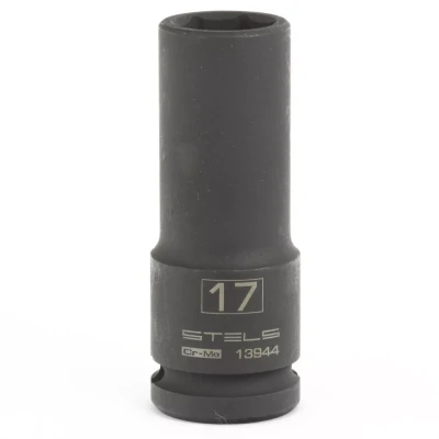 Головка ударная удлиненная шестигранная 17мм 1/2" CrMo Stels 13944