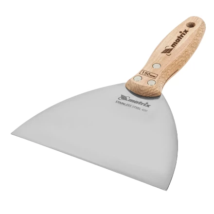 Шпательная лопатка из нержавеющей стали Matrix, 150 мм, буковая рукоятка, EFP 85619 купить в Нягани