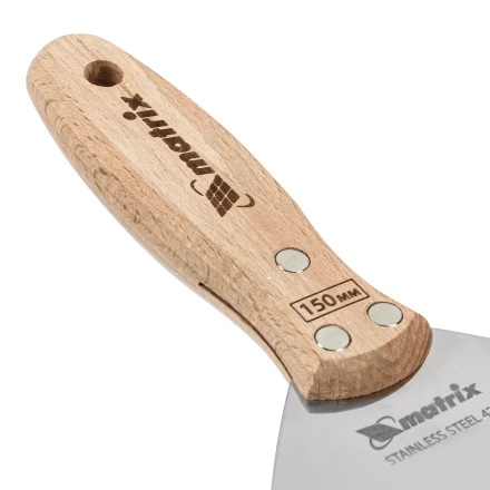 Шпательная лопатка из нержавеющей стали Matrix, 150 мм, буковая рукоятка, EFP 85619 купить в Нягани