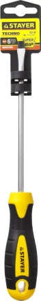 Отвертка STAYER &quot;MASTER&quot; &quot;ТECHNO&quot;, двухкомпонентная рукоятка, магнитный наконечник, Cr-V, SL6,0x150мм 2507-06-15_z02 купить в Нягани