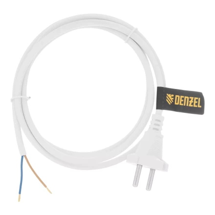 Шнур сетевой Denzel Energy Series, ПВС, 1,5 м, 2 x 1 мм, с неразборной вилкой, белый, 3 м, 37660 купить в Нягани