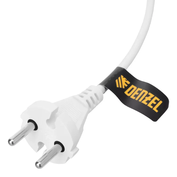 Шнур сетевой Denzel Energy Series, ПВС, 1,5 м, 2 x 1 мм, с неразборной вилкой, белый, 3 м, 37660 купить в Нягани