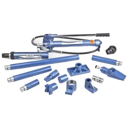 Растяжка гидравлическая 10 т 16 предметов 7 сменных насадок в пластиковом кейсе на колесах Stels артикул 51356 купить в Нягани