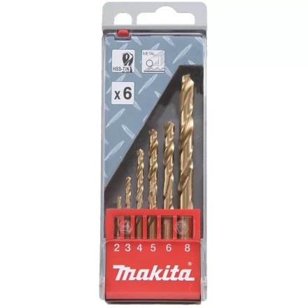 Набор сверл по металлу HSS-Tin Makita, D-43555, 6 шт купить в Нягани