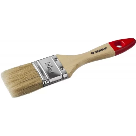 Кисть плоская  ЗУБР &quot;УНИВЕРСАЛ-МАСТЕР&quot;, натуральная щетина, деревянная ручка, 50мм 4-01003-050 купить в Нягани