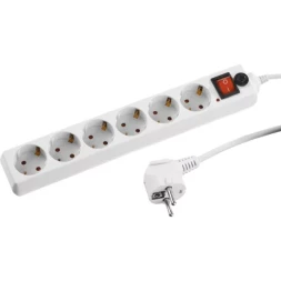 Сетевой фильтр STAYER "MASTER" электрический, 6 гнезд, заземление, макс. мощн. 2200 Вт, 3м 55067-3