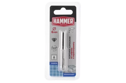 Коронка алмазная HAMMER Ф6х60мм (DHS 6.0*60/5) купить в Нягани