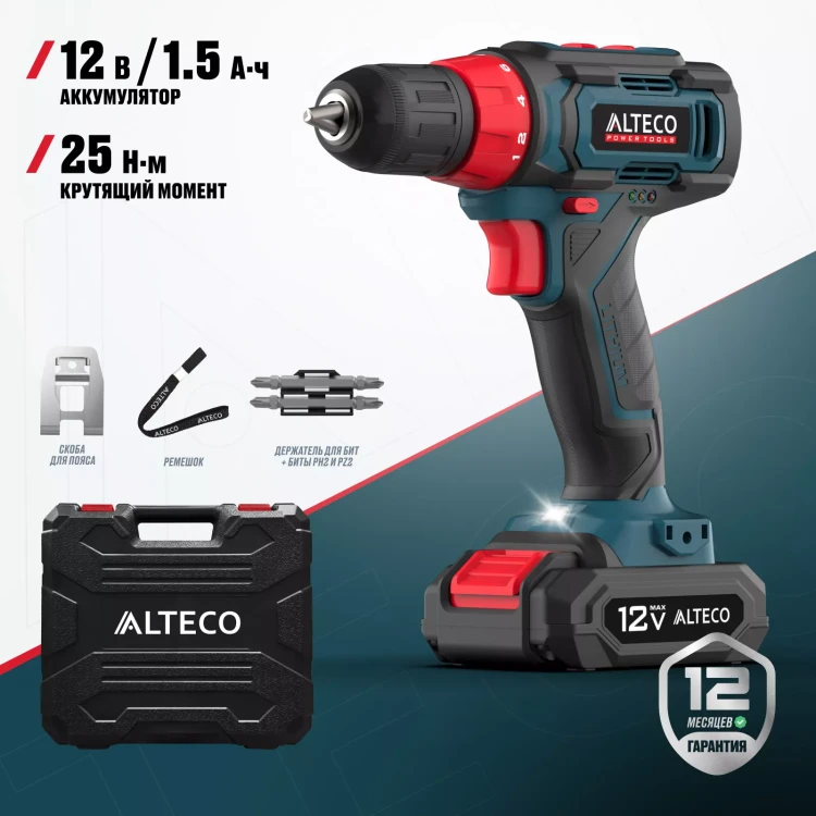 Аккумуляторная дрель-шуруповерт ALTECO CD 12-25 71388 купить в Нягани