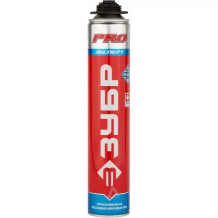 Пена ЗУБР &quot;ЭКСПЕРТ&quot; ПРО, профессиональная, монтажная, пистолетная, всесезонная, 750мл 41145_z01 купить в Нягани