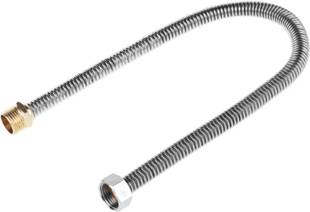Подводка ЗУБР &quot;ЭКСПЕРТ&quot; сильфонная из нержавеющей стали, для воды, г/ш  (гайка-штуцер), 1/2&quot;, 0,5м 51011-G/S-050 купить в Нягани
