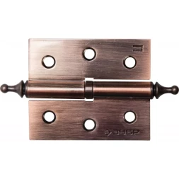 Петля дверная разъемная ЗУБР "ЭКСПЕРТ", 1 подшипник, цвет ст. медь (AC), левая, с крепежом, 75х63х2,5мм, 2 шт 37605-075-6L